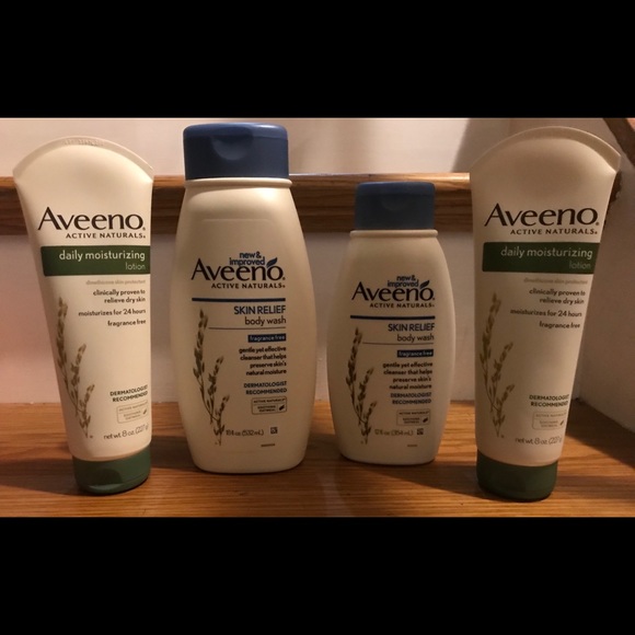 aveeno body wash and lotion set